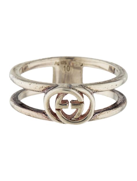 interlocking g thin open band gucci ring